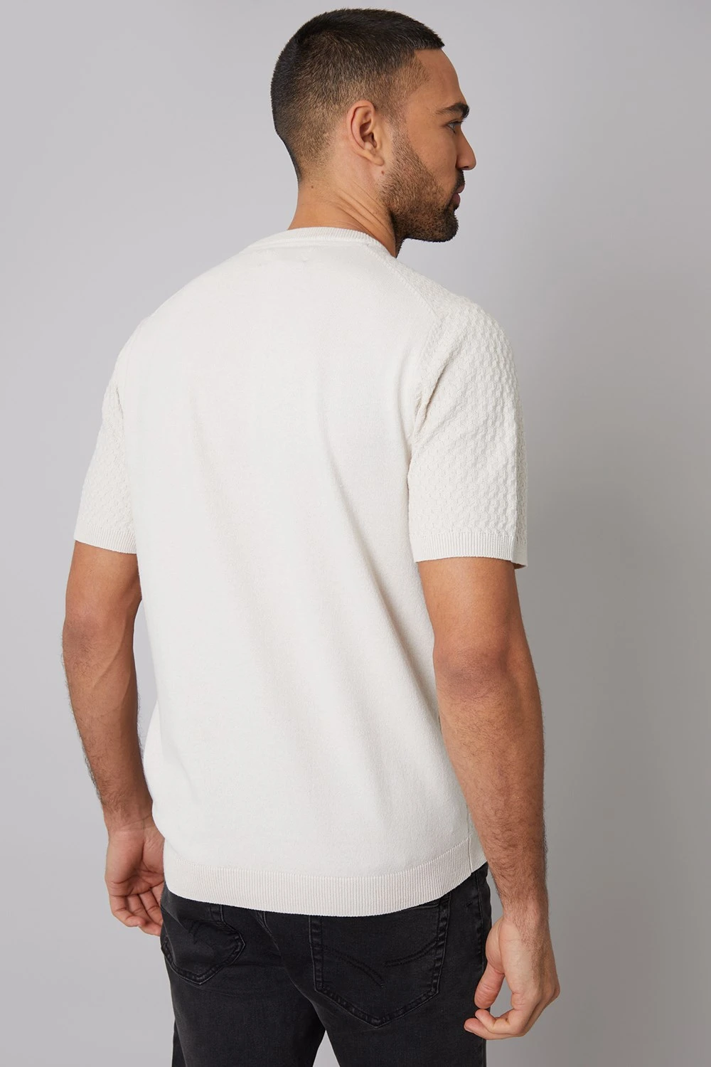 MA710A Textured Front Mens Knitted T-Shirt Threadbare MA710A Textured Front Mens Knitted T-Shirt -Mountain Warehouse