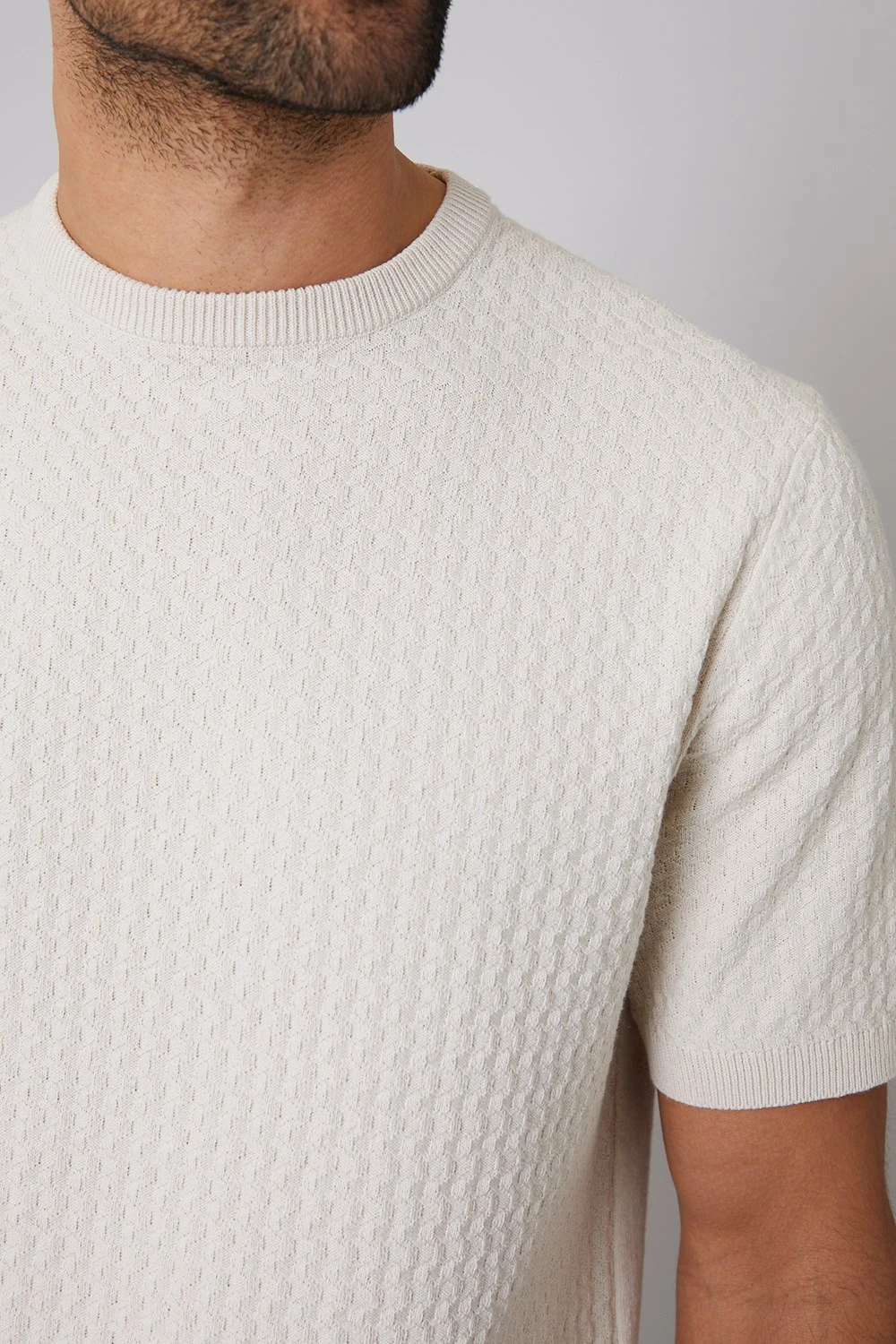 MA710A Textured Front Mens Knitted T-Shirt Threadbare MA710A Textured Front Mens Knitted T-Shirt -Mountain Warehouse