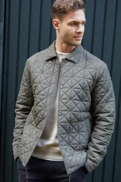 Threadbare MA7A58 Lightweight Mens Collared Quilted Jacket