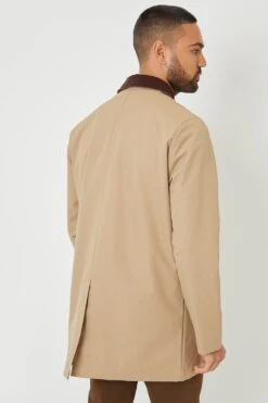 Threadbare MABE79 Showerproof Mens Longline Corduroy Collar Mac -Mountain Warehouse mabe79 002 showerproofmenslonglinecorduroycollarmac20250313060724 2