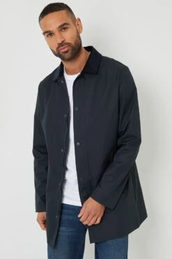 Threadbare MABE79 Showerproof Mens Longline Corduroy Collar Mac -Mountain Warehouse mabe79 003 showerproofmenslonglinecorduroycollarmac20250313060725 1