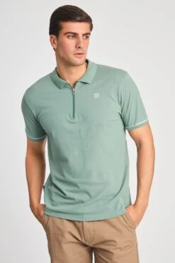 MB21B8 Cotton Mens Zip Neck Polo Shirt -Mountain Warehouse mb21b8 002 cottonmenszipneckpoloshirt20250605045114 1