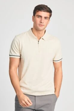 MB21B8 Cotton Mens Zip Neck Polo Shirt -Mountain Warehouse mb21b8 003 cottonmenszipneckpoloshirt20250605045115 1