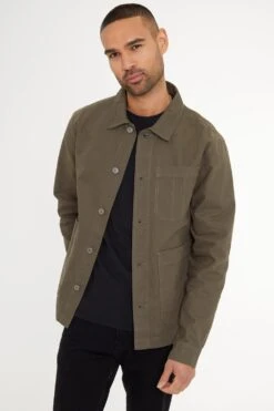 Threadbare MC7952 Button Up Mens Lightweight Collared Utility Jacket