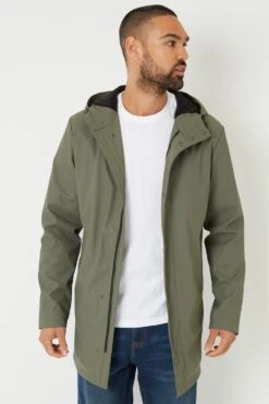 Threadbare MD0A9B Microfleece Lined Mens Long Showerproof Raincoat