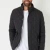 Threadbare MD2B56 Funnel Neck Mens Diamond Quilted Jacket