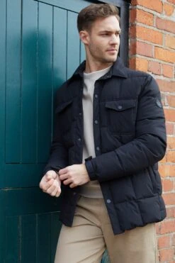 Threadbare MED9A8 Lightweight Mens Collared Quilted Jacket