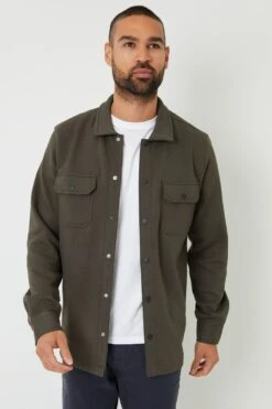 Threadbare MF9B01 Cotton Blend Mens Popper Fastening Pique Shacket